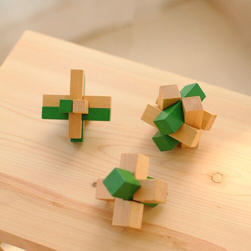 速发木质益智解锁木具变闲解谜开发智力鲁班锁木制魔方积玩休形套