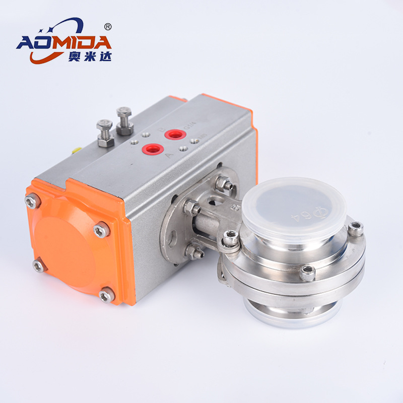 极速304不锈钢气动快装蝶u阀 卫生级卧式卡箍卡盘蝶阀 快开蝶形阀