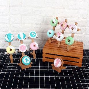 Racks Display Baking Cupcakes Fond 极速Wood DonVuts Doughnut