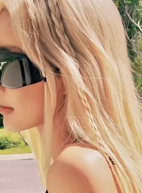 极速骑行酷辣霸气l黑色全包围太阳眼镜网红拍照装饰一体式墨镜防