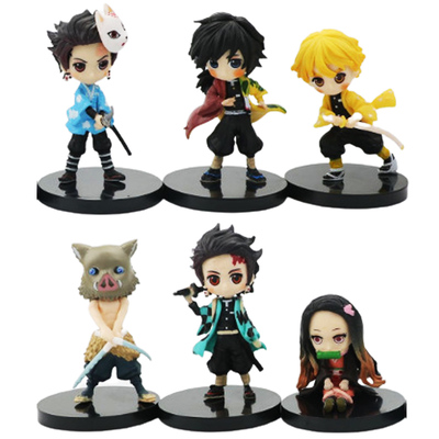 极速6pcs/set Kimetsu No Yaiba Anime Figure KaPmado Tanjirou
