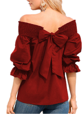 极速Sexy Off Shoulder Spring Summer StraplessP Blouse Women