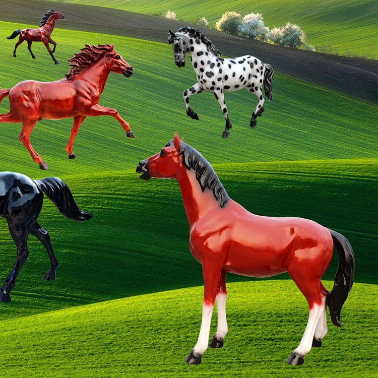 极速石膏玻璃钢定制n写实白马雕塑水牛长颈鹿动物雕像彩绘订耕牛