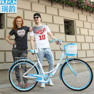 复古单车 带娃上班小巧双人自行车大人亲子车O简约普通款 新品 女式