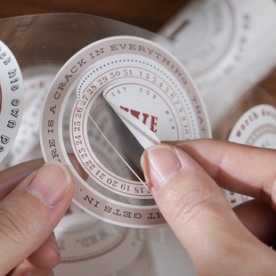 文字絮语b可撕白牛皮纸手帐胶带复古时间轴日期日付标签手账贴纸