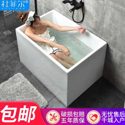 极速新品独立式浴k缸小户型深泡亚克力浴家用浴缸迷你加深正方形