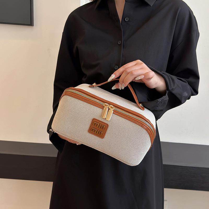 化妆包新款复古轻奢简约帆布手提收纳包大容量高级感护肤品洗漱包,收纳整理,化妆包,淘宝优惠券,粉丝福利购,淘宝优惠卷