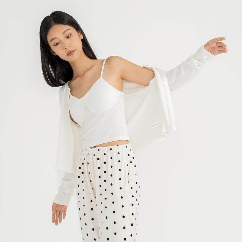 家居服高级感睡衣带胸垫套装绵绸睡裤海岛绒可外穿居家服女士春秋,女士内衣/男士内衣/家居服,睡袍/浴袍,淘宝优惠券,粉丝福利购,淘宝优惠卷