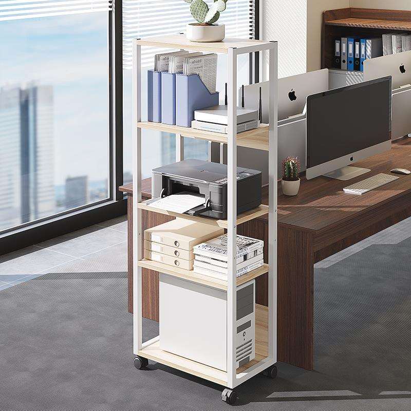 可移动办公室落地打印机置物架多层收纳放置柜带轮电脑主机箱