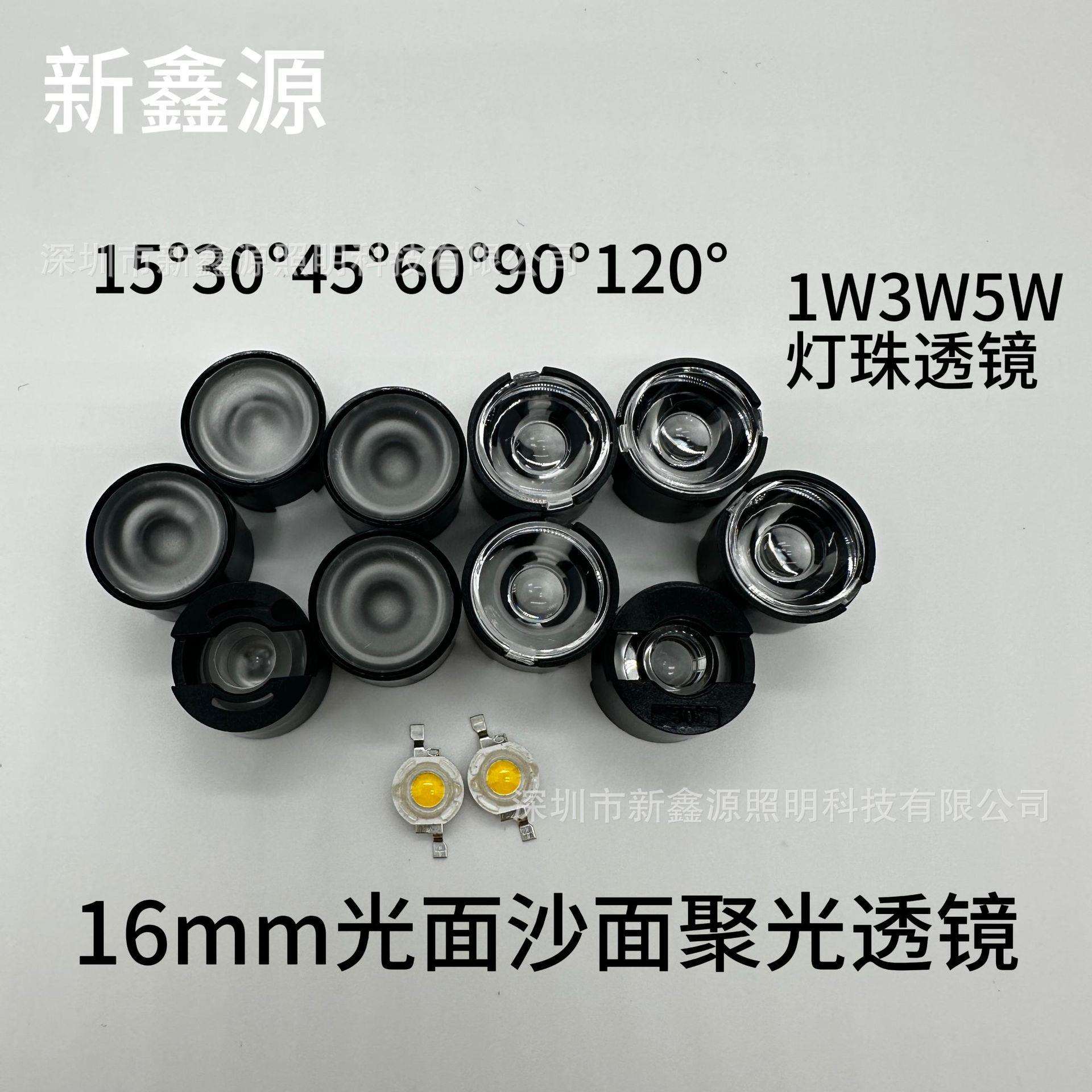 LED灯珠16mm透镜聚光光面磨砂雾面红外监控灯罩配件仿流明
