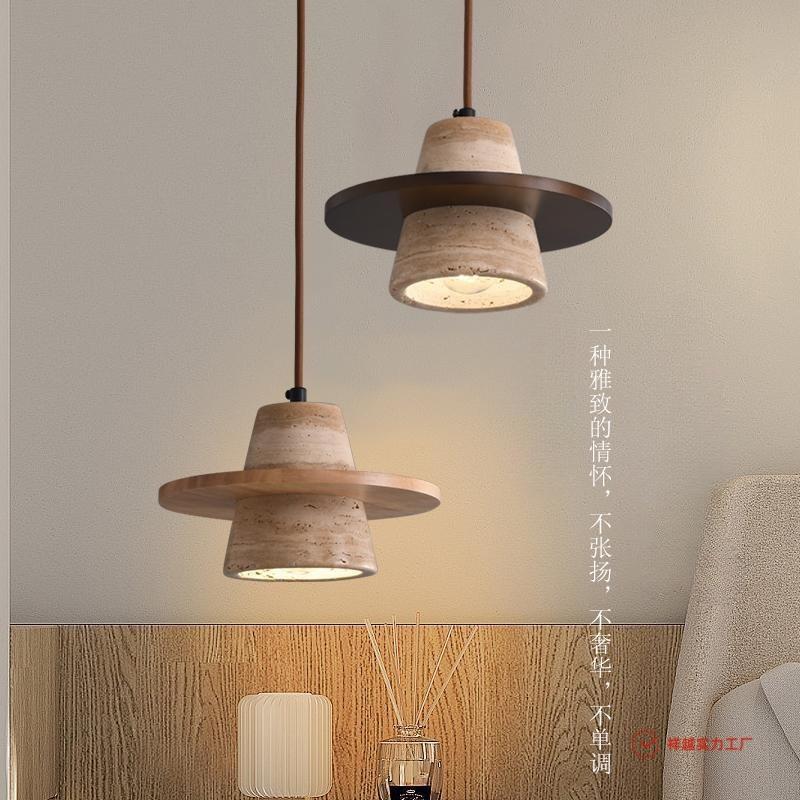 黄洞石欧式一体卧室床头吊灯创意奶油风民宿书房中古餐厅小吊灯