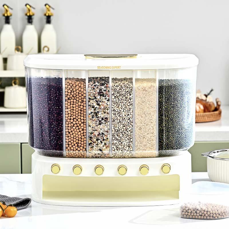 皖蒙大容量防虫防潮米缸米箱10KG分格新米桶家用储米桶杂粮桶