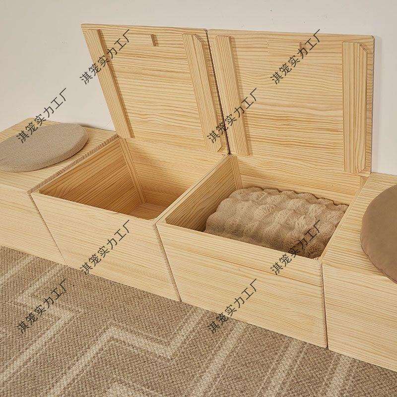 榻榻米木箱拼床飘窗柜收纳实木箱大号卧室储物箱小户型可坐整理箱