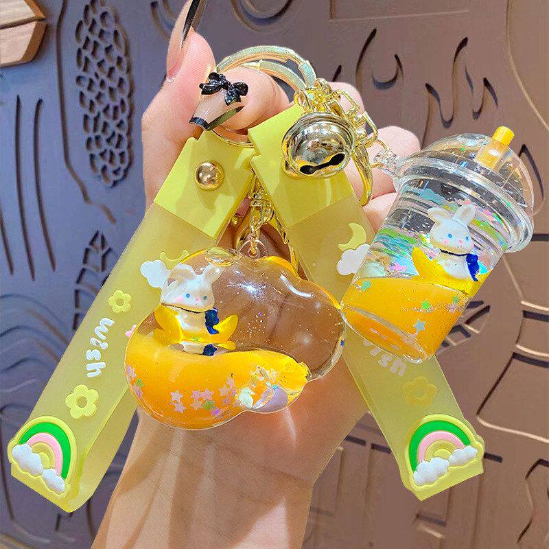 入油卡通汽车钥匙扣月亮亚克力