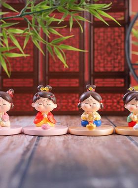 小女孩手机仕女热款支架礼物摆件古风桌面运创意唐到支架祈愿懒人