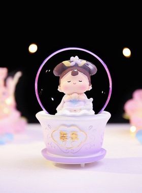 锦鲤格格摆件卡通水晶球迷你节日