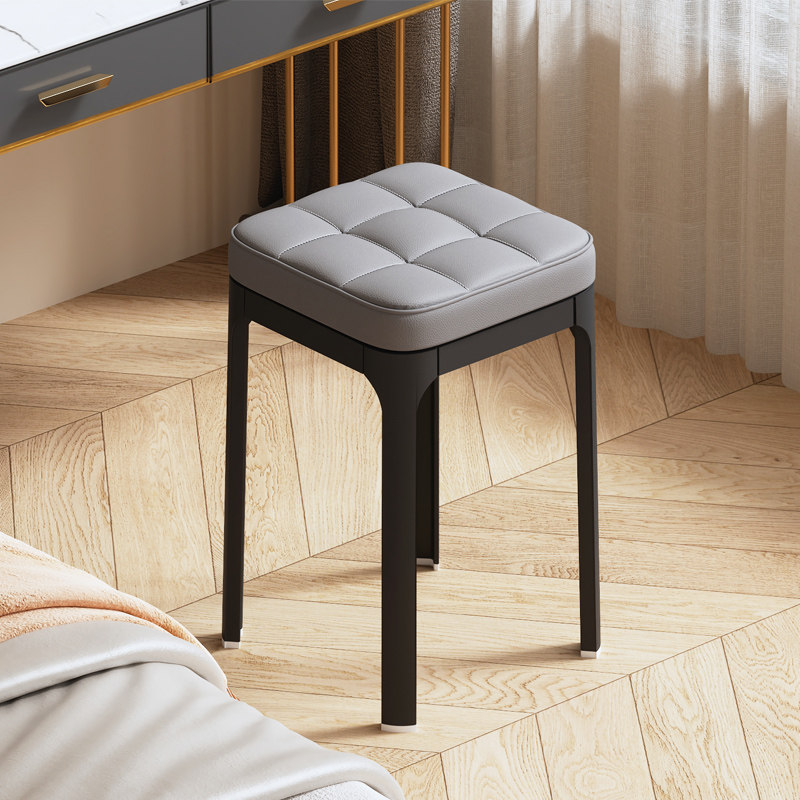 速发用卧软包化妆凳可叠放家主生卧室简约梳妆台单独凳子无靠背