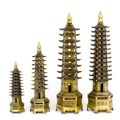 速发铜合金文昌塔九层十三层学生书桌办公室客厅摆件居家装饰礼品