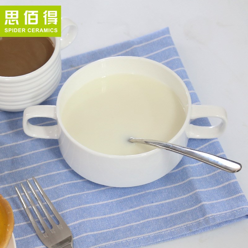 速发骨瓷双耳汤碗 蒸蛋焗饭 烘焙炖盅 儿童早餐布丁西餐甜品碗