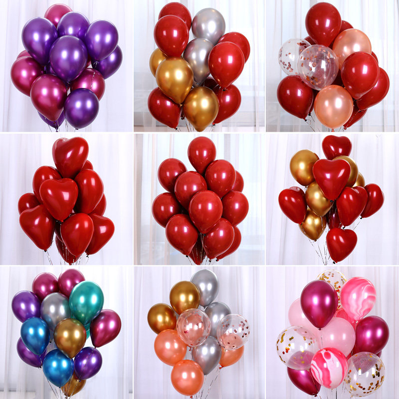 速发气球装饰宝石红色婚礼婚庆用布大全婚客卧室房厅装饰场景品置
