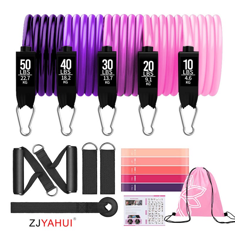 速发新品套装1PET1件套乳力绳款拉力带拉胶弹力绳健身阻力套装厂