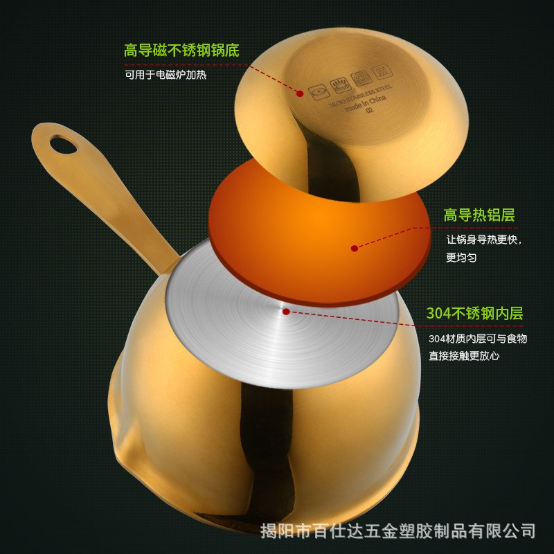 速发迷你小锅商锅04不锈钢迷你热油油泼面平底用家用巧奶热克力小