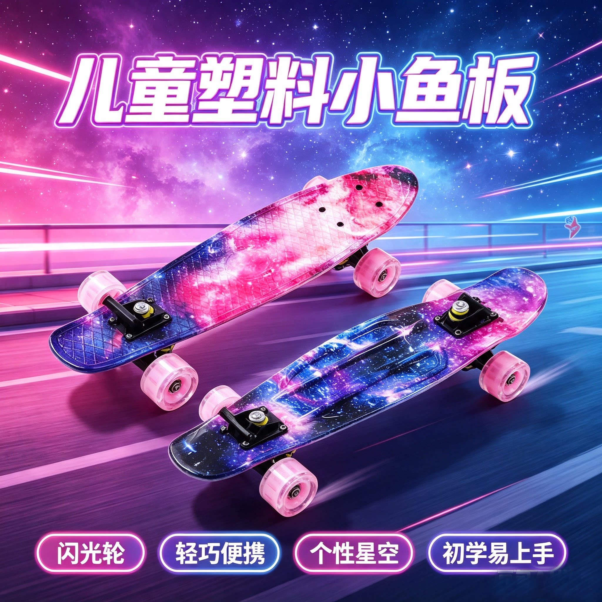 22英寸儿童星空单翘四轮滑板