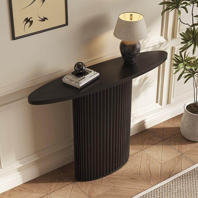 新中式全实木玄关台现代简约风椭圆形入户玄关桌展示台端景台供桌,住宅家具,玄关台,淘宝优惠券,粉丝福利购,淘宝优惠卷