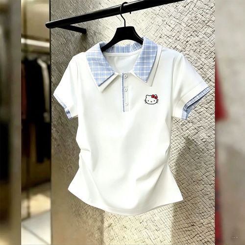女大童夏季学院风纯棉POLO衫