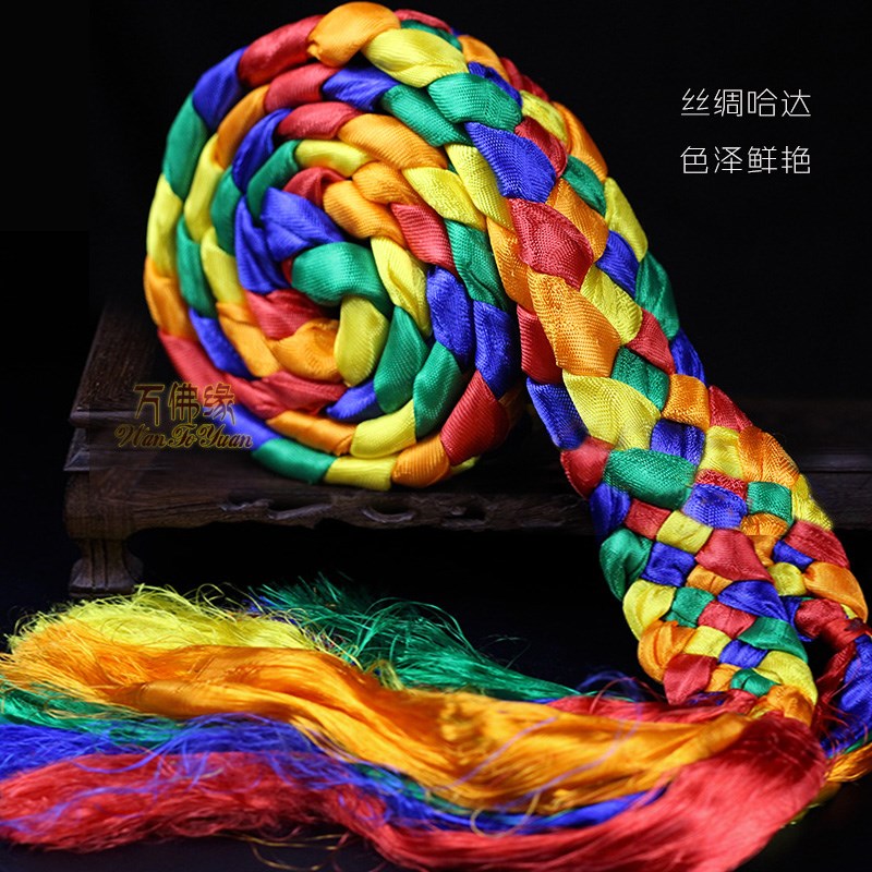 热销藏族金刚绳手工五色金刚结五彩哈达辫子汽P车前挡彩线吉祥结