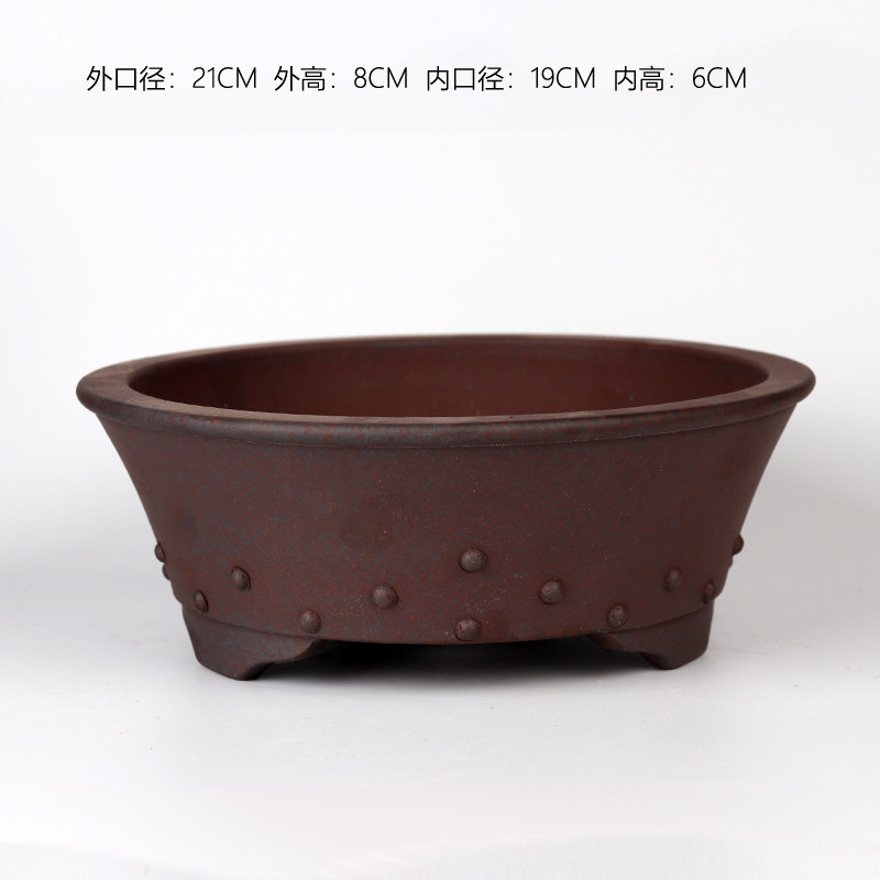 热销蔓木人紫g砂宜兴紫砂花盆紫砂盆景盆古典素面精品罗汉松树桩