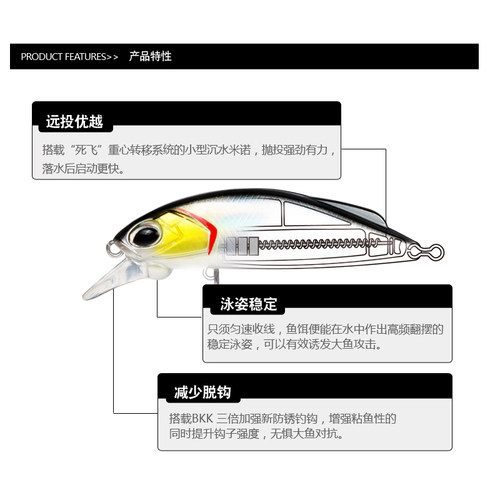 热销迷你款银鳞刀沉水米诺远投翘嘴路亚饵L鲈鱼鳜鱼马口假饵微物