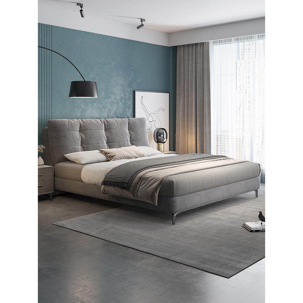 布艺床现代简约云朵科技布床双人主卧1.8米大床麂皮绒布艺仙女床,住宅家具,布艺床,淘宝优惠券,粉丝福利购,淘宝优惠卷