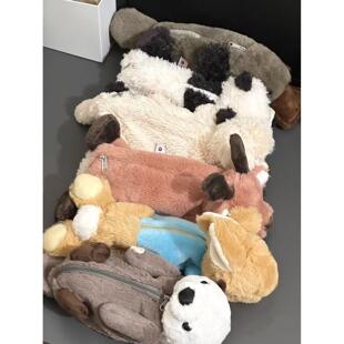 毛绒小动物笔袋可爱创意软呼呼小众学生午睡文具袋海獭桌面收纳袋