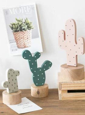 阿楹 莫兰迪治愈系仙人掌装饰植物摆件玄关开放格布置可爱小物件