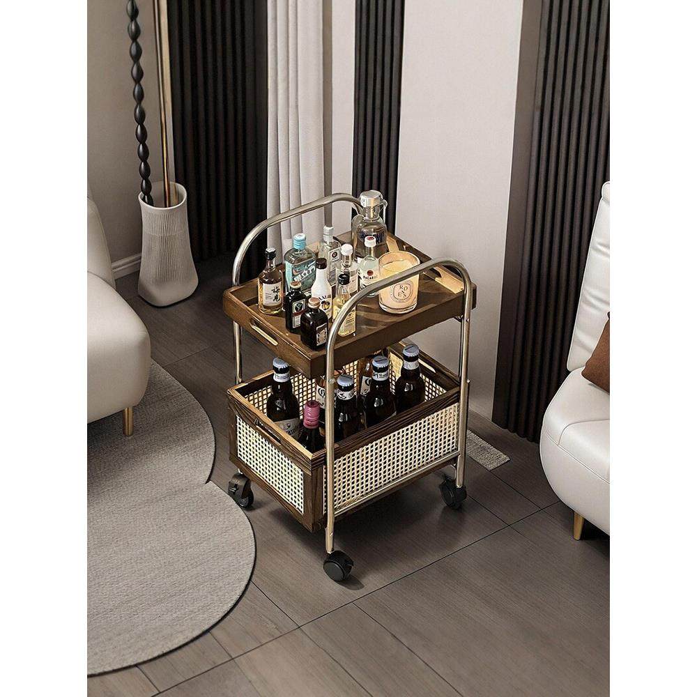 中古小推车可移动茶几小桌子沙发边几边柜客厅藤编复古零食置物架,住宅家具,移动边几/推车,淘宝优惠券,粉丝福利购,淘宝优惠卷