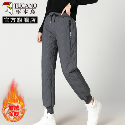 女裤加厚羽绒棉裤啄木鸟