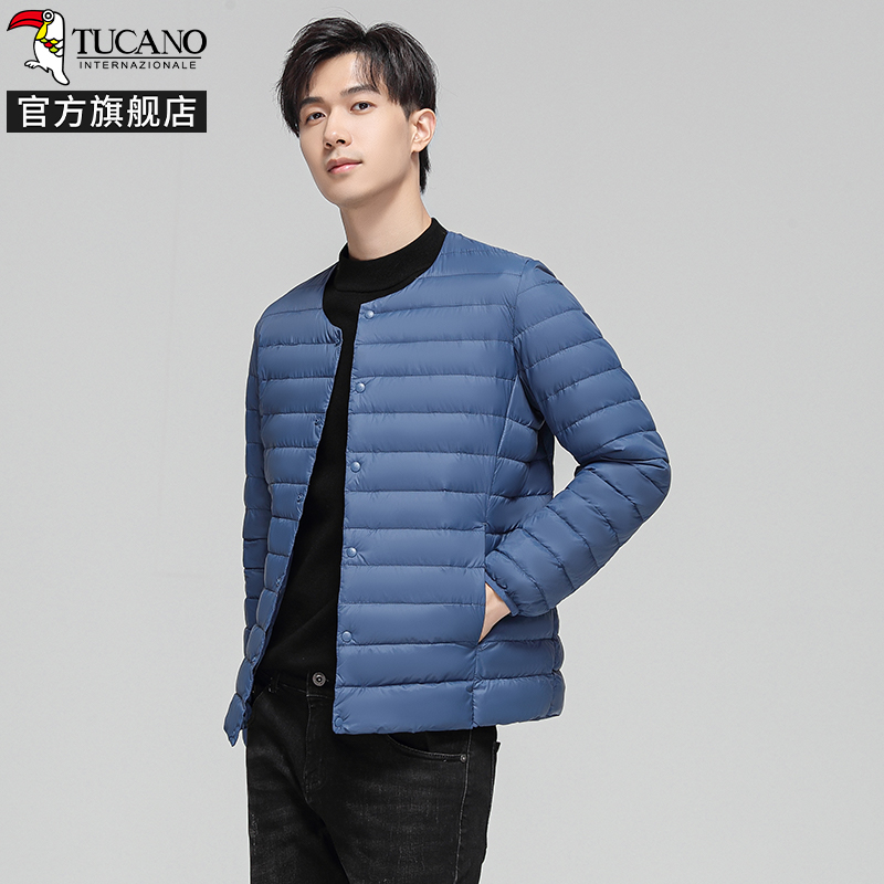 TUCANO/啄木鸟短款圆领轻薄羽绒服男士2024秋冬新品百搭请暖外套