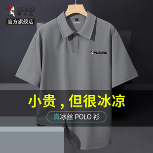 夏季 男款 户外防晒t恤男 啄木鸟冰丝短袖 宽松大码 新款 polo衫 男士