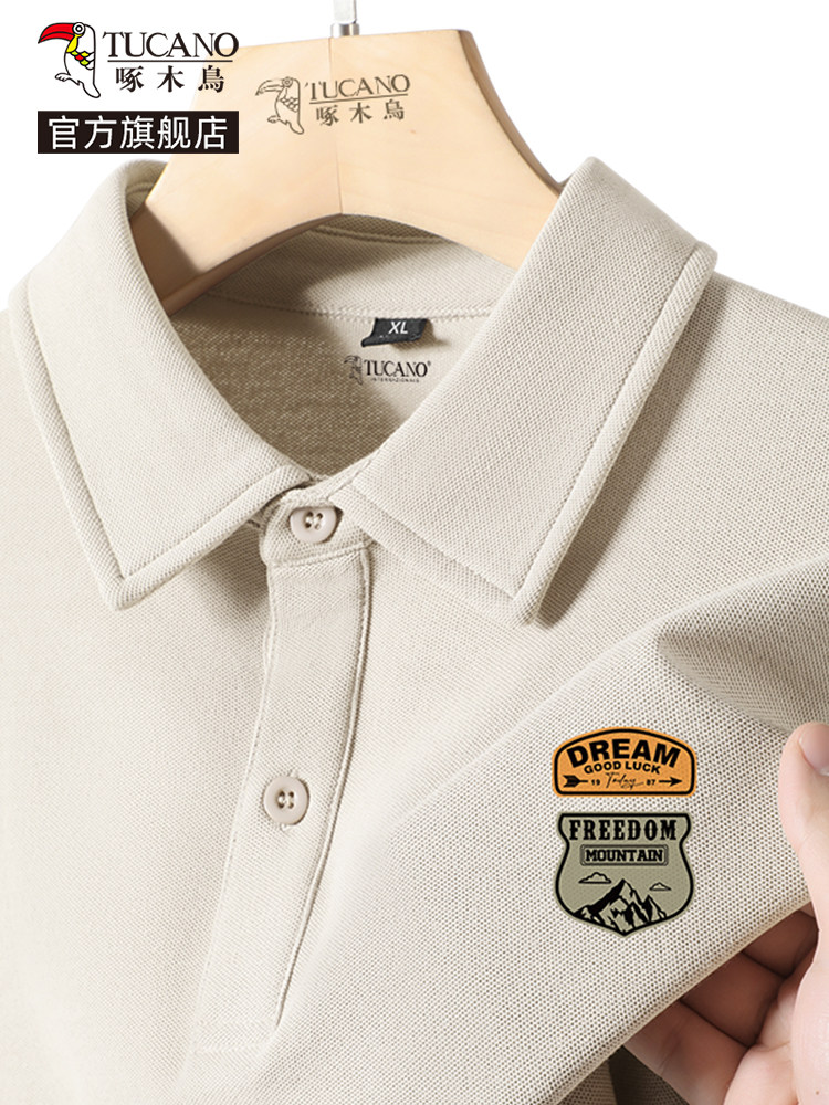WOODPECKER POLO SHIRT SHORT SLEEVE MENS SUMMER FASHION SHIRT COLLAR HALF SLEEVE MENS LOOSE LARGE SIZE LAPEL T-SHIRT Y