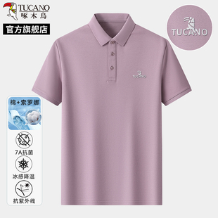 polo衫 啄木鸟2025夏季 t恤索罗娜棉T翻领休闲爸爸装 男士 上衣C 短袖