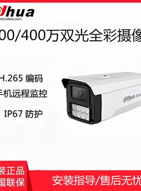 大华200/400万POE供电全彩录音监控摄像头DH-IPC-HFW1233B/1433B