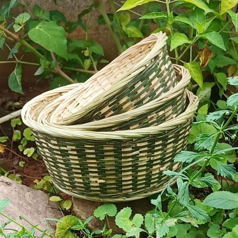 竹子馒头筐家用竹编筐竹子编织竹制品手工编织篮竹编篮竹蒸笼