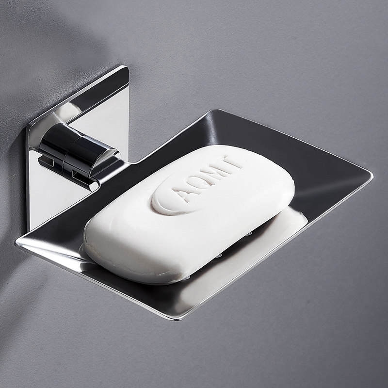 304不锈钢浴室肥皂盒免打孔创意沥水香皂碟壁挂卫生间家用置物架