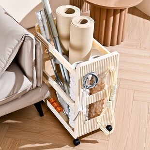 瑜伽垫收纳筐带轮夹缝置物架球架整理架多功能放健身器材小推车