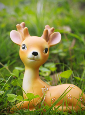 创意可爱小鹿摆件微景观花园树脂动物多I肉盆装饰工艺品办公桌摆