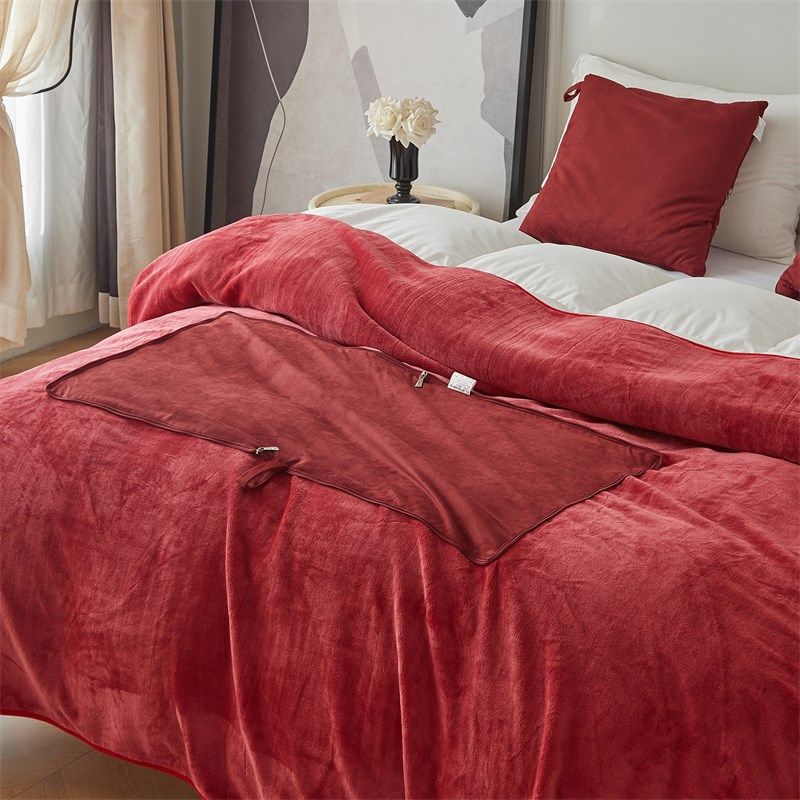 红色抱枕毯子两用汽车沙发盖毯客厅靠垫简约办公室宿舍午休被加厚,居家布艺,抱枕被,淘宝优惠券,粉丝福利购,淘宝优惠卷