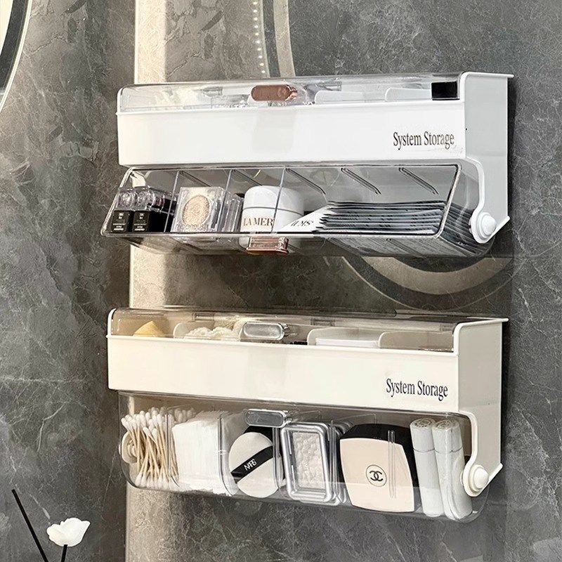 卫生间洗漱台置物架壁挂式厕所角架浴室架免打孔镜柜下挂墙收纳盒