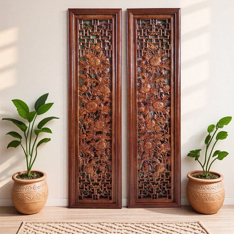 定做木雕对联镂空雕壁挂香樟木竖条屏挂屏 实木横匾牌匾定制门头,家居饰品,木雕,淘宝优惠券,粉丝福利购,淘宝优惠卷