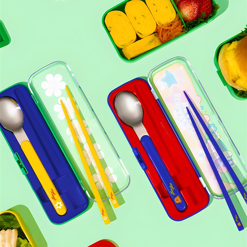 Wigglewiggle便携式餐具,学生,儿童,上班族,餐具U,饭盒,筷子套装
